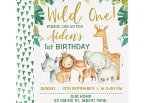 Wild One Birthday Invitation Template Boys Wild One Safari First Birthday Invitation Zazzle Com