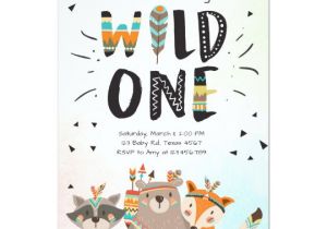 Wild One Birthday Invitation Template Free Wild One Tribal First Birthday Invitation Woodland