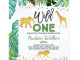 Wild One Birthday Invitation Template Wild One Birthday Invitation Jungle Animals Party Zazzle Com