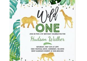 Wild One Birthday Invitation Template Wild One Birthday Invitation Jungle Animals Party Zazzle Com