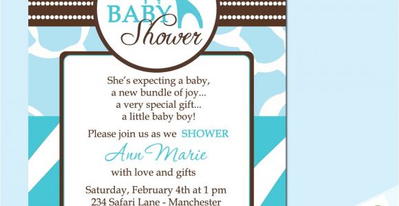 Wild Safari Blue Baby Shower Invitations Wild Safari Blue Baby Shower Invitations Style 2 by Starwedd