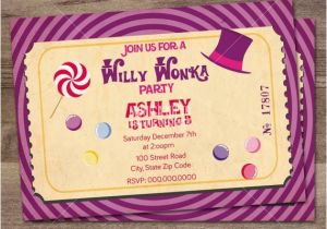 Willy Wonka Party Invites Willy Wonka Birthday Party Invitation Charlie and the