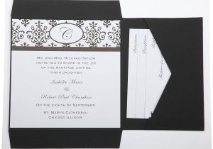 Wilton Wedding Invitation Templates Wilton Black White Scroll Monogram Pocket Invitation Kit