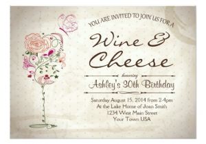 Wine and Cheese Bridal Shower Invites Wine & Cheese Birthday Invitation