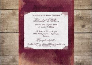 Wine Colored Wedding Invitations Burgundy Red Wine Watercolor Wedding Invitation Vineyard