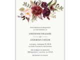 Wine Colored Wedding Invitations Floral Watercolor Wedding Invitations Burgundy Wine