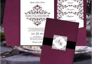 Wine Colored Wedding Invitations Pocket Fold Wedding Invitation Templates by Babieslove2party