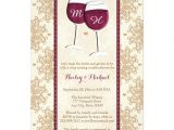 Wine Glass Bridal Shower Invitations Monogrammed Wine Glasses Couples Wedding Shower 5" X 7