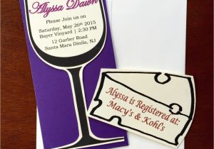Wine themed Bridal Shower Invitations Etsy Wine Glass Bridal Shower Invitations Wine and Cheese theme