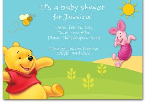 Winnie the Pooh Baby Shower Invitations Templates Free Winnie the Pooh Baby Shower Invitations