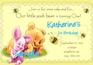 Winnie the Pooh Invites 1st Birthday Winnie the Pooh 1st Birthday Invitations Printable