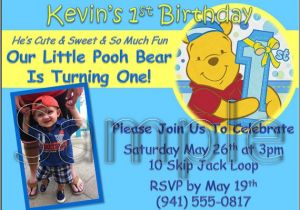 Winnie the Pooh Invites 1st Birthday Winnie the Pooh Custom Birthday Invitation