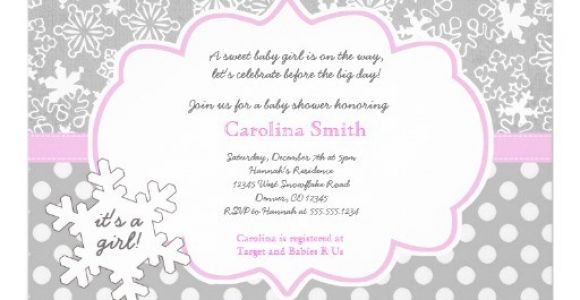 Winter Baby Girl Shower Invitations Personalized Winter Wonderland Invitations