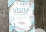 Winter Baby Girl Shower Invitations Winter Wonderland Baby Shower Invitation Snowflakes Blue
