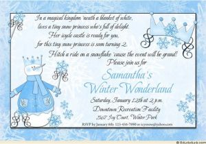 Winter Birthday Party Invitation Wording Snow Princess Birthday Invitation Icy Blue Winter Heart
