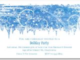 Winter Birthday Party Invitation Wording Swirling Snowflakes Holiday Invitation Christmas Invitations