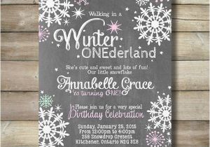 Winter Birthday Party Invitation Wording Winter Onederland Girl Birthday Party Invite Invitation
