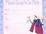 Winter Party Invitation Template Free Printable Party Invitations Free Snowman Invite