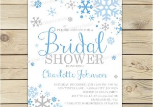 Winter themed Bridal Shower Invitations Winter Bridal Shower Invitation Printable Blue and Grey