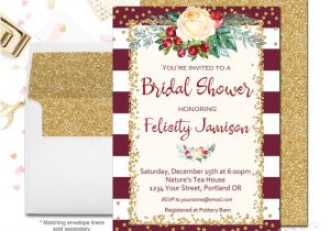Winter themed Bridal Shower Invitations Winter Engagement Party Invitation Fall Bridal Shower