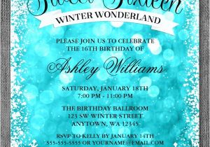 Winter Wonderland Party Invitation Ideas Sweet 16 Winter Wonderland Glitter Lights Invitations