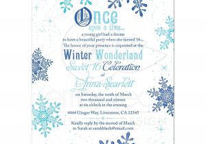 Winter Wonderland Sweet 16 Party Invitations Winter Wonderland Sweet 16 Invitation once Upon A Time