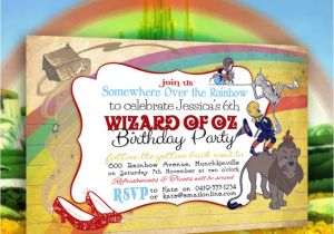 Wizard Of Oz Birthday Party Invitations Wizard Of Oz Invitation