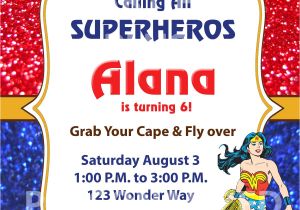 Wonder Woman Birthday Invitation Template Wonder Woman Birthday Invitations