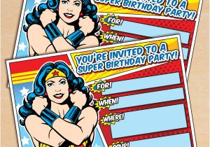 Wonder Woman Party Invitation Template Free Printable Wonder Woman Birthday Invitation