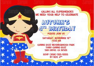 Wonder Woman Party Invitation Template Printable Wonder Woman Birthday Party by Partyinnovations09