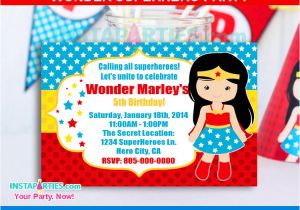 Wonder Woman Party Invitation Template Wonder Woman Invitations