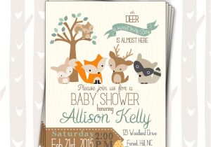 Woodland Animal themed Baby Shower Invitations Sweet Woodland Baby Shower Invitation