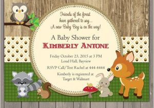 Woodland Animal themed Baby Shower Invitations Woodland Baby Shower Invitations forest Animals Shower