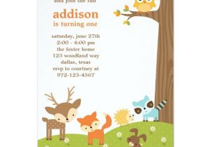 Woodland Birthday Invitation Template Cute Woodland Animal Invitations Zazzle