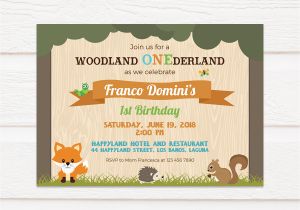 Woodland Birthday Invitation Template Tvb159 Woodland Animals Birthday Invitation Diy Printable