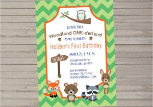 Woodland Onederland Birthday Invitations Woodland Onederland 1st Birthday Invitation Woodland