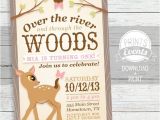 Woodland themed Birthday Party Invitations Woodland Deer Birthday Invitation First Birthday