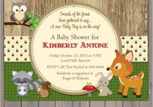 Woodland themed Party Invitations Woodland Baby Shower Invitations forest Animals Shower
