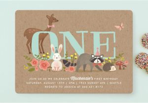 Woodland themed Party Invitations Woodland Celebration Children 39 S Birthday Party Inv Minted