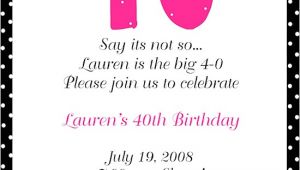 Wording for 40th Birthday Party Invitation 40th Birthday Party Invitation Wording Baby Shower for