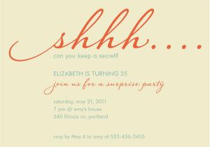Wording for A Surprise Party Invitation Surprise Birthday Invitations Surprise Birthday
