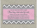 Wording for Baby Shower Invite Book Instead Of Card Baby Shower Invitation Fresh Baby Shower Books Instead