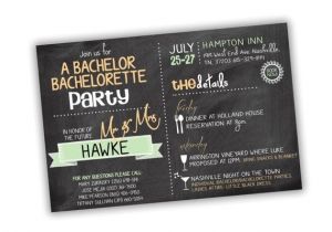 Wording for Bachelor Party Invitations Bachelor Bachelorette Party Invitation Customizable Colors
