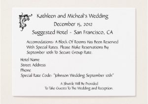 Wording for Hotel Information On Wedding Invitations Customize Wedding Hotel Accommodation Insert Card Zazzle Com