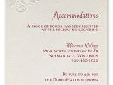 Wording for Hotel Information On Wedding Invitations Pearls and Lace Accommodations Card Invitations by Dawn