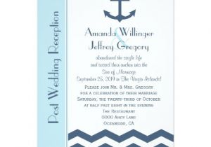 Wording for Post Wedding Reception Invitations Post Wedding Reception Invitation Nautical Zazzle