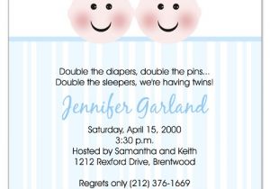 Wording for Twin Baby Shower Invitations Twins Baby Shower Invitation Wording