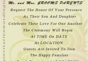 Wording for Wedding Invitations Bride and Groom Hosting Wedding Invitation Sample Wording Bride and Groom Inviting