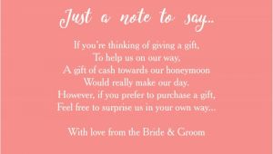 Wording for Wedding Invitations Money Instead Of Gifts Wedding Invitation Elegant Wording for Wedding