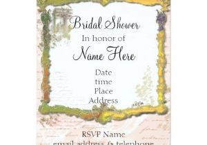 Write In Bridal Shower Invitations French Script Writing & Gold Crown Bridal Shower 5×7 Paper